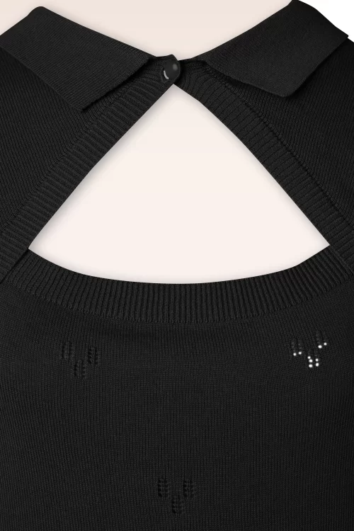 Banned Retro Beth Gebreide Top in Zwart