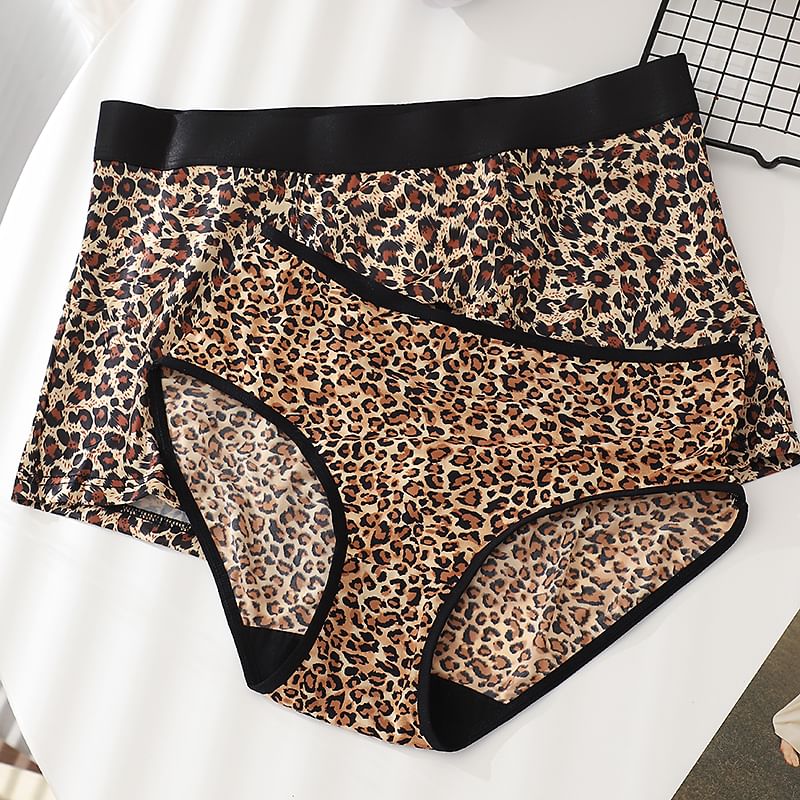 Pancherry - Matching set voor koppels: boxershort met luipaardprint + panty