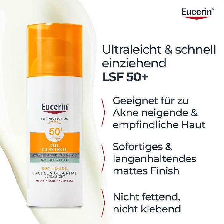 Eucerin Sun Gel-Creme Oil Control LSF 50+, 50 ml