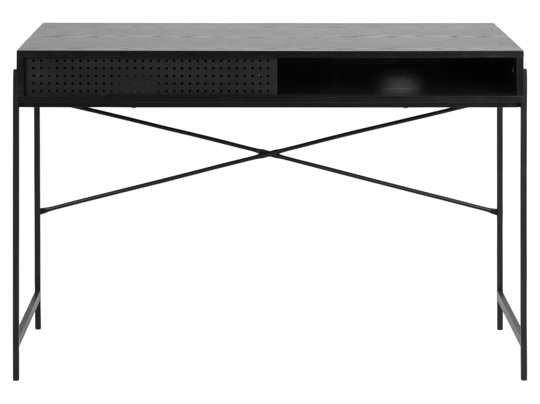 Bureau contemporain avec rangement et pieds métal - MAEL