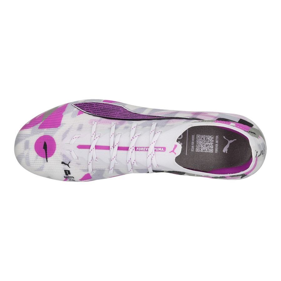 PUMA Ultra 5 Ultimate MG Forever - Blanc/Pure Magenta/Gris/Noir ÉDITION LIMITÉE