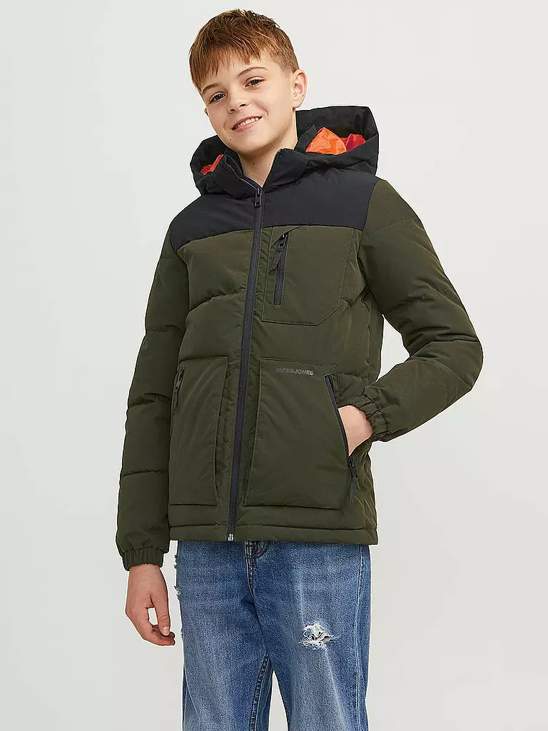 JACK & JONES Jungen Steppjacke  JJEOTTO  olive