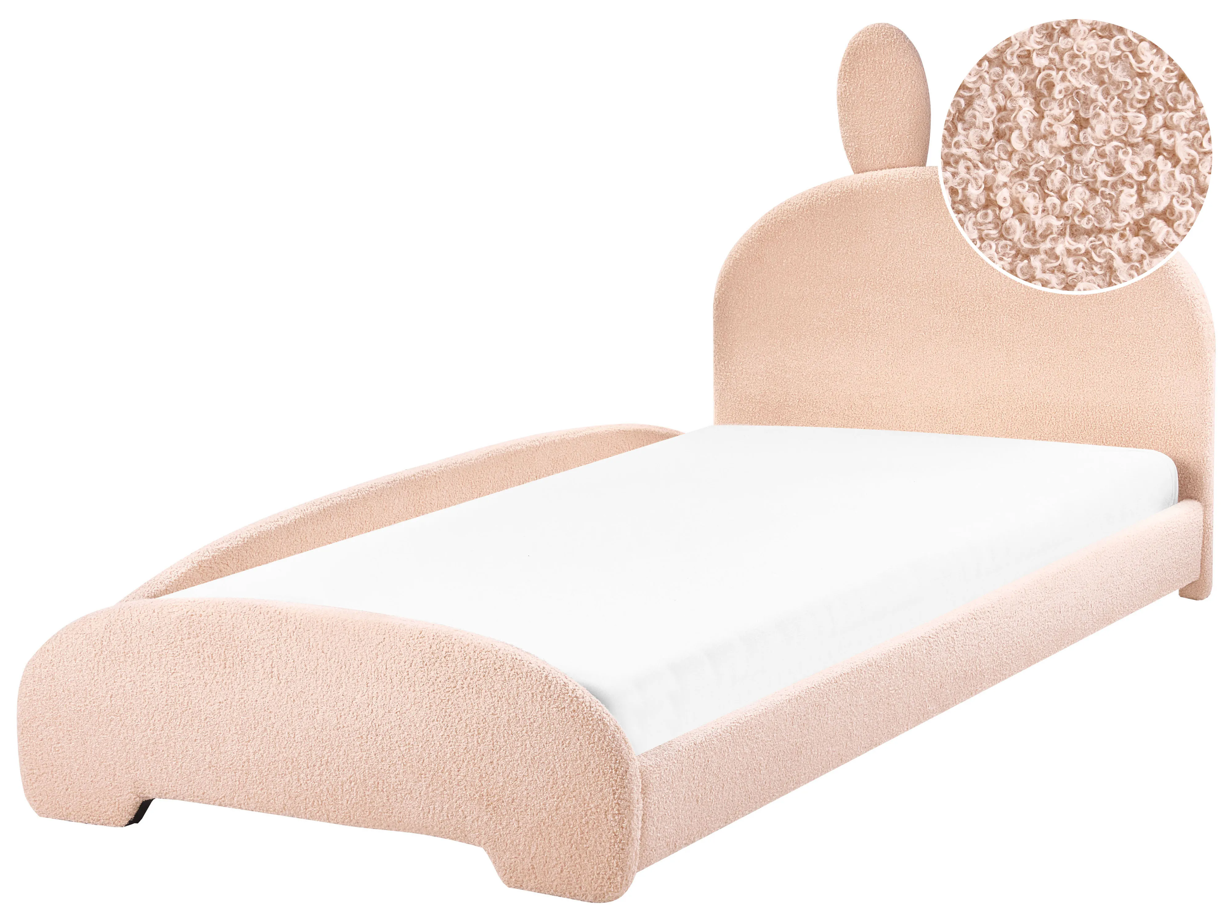 Kinderbed Konijn Bouclé PERROS 90 x 200 cm Beige