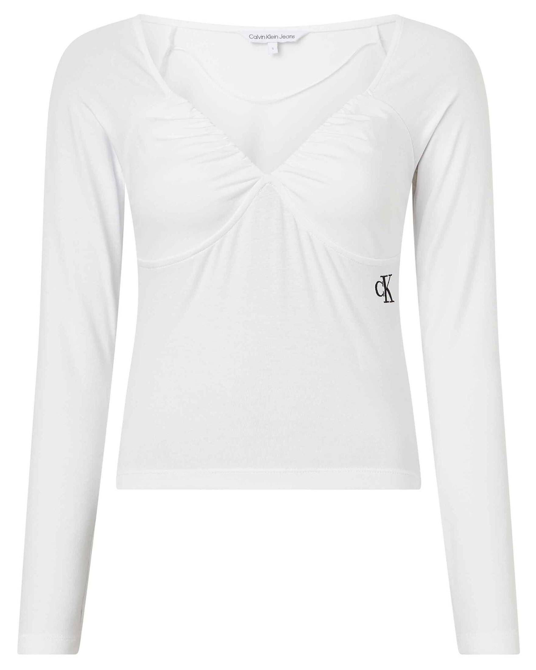 CALVIN KLEIN JEANS| Damen Longsleeve RUCHED BUST