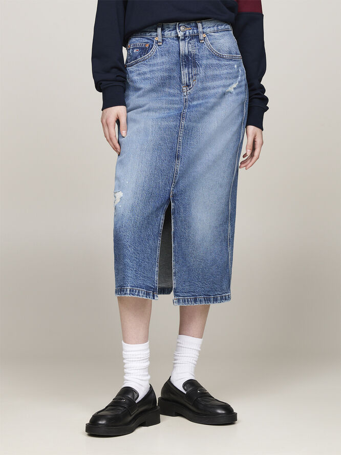 Tommy Hilfiger CLAIRE MIDI SKIRT DH6135 Denim medium