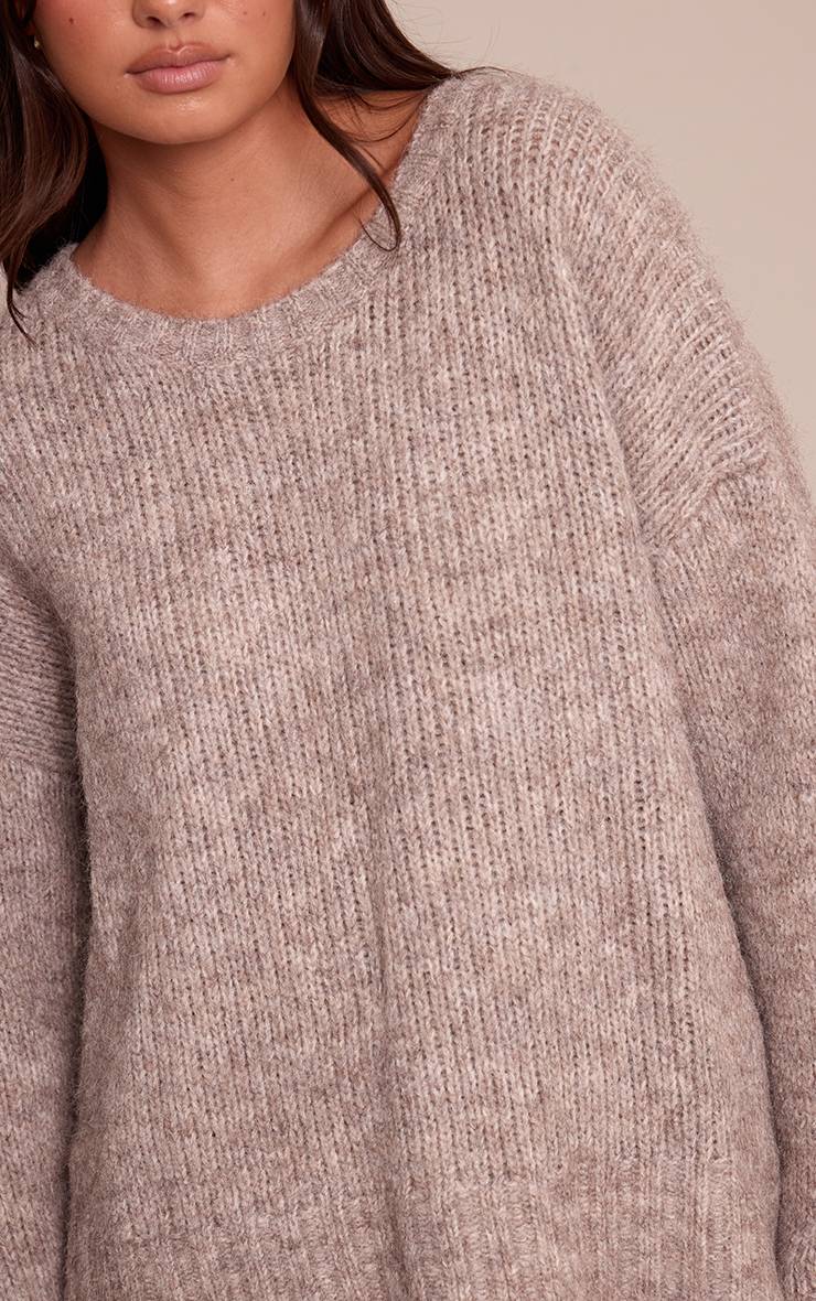 Taupe Synthétiquell Oversize À Détails Côtelés