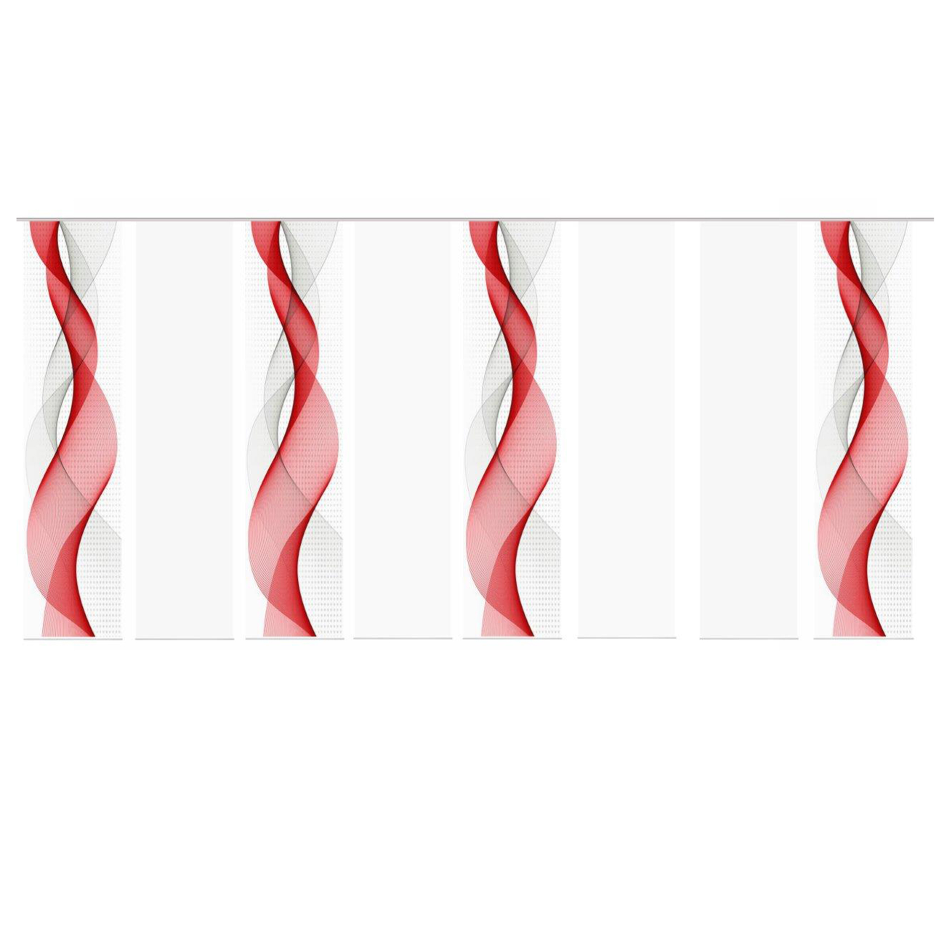 8-teiliges Schiebevorhang-Set OPALIA - rot - je 60x245 cm
