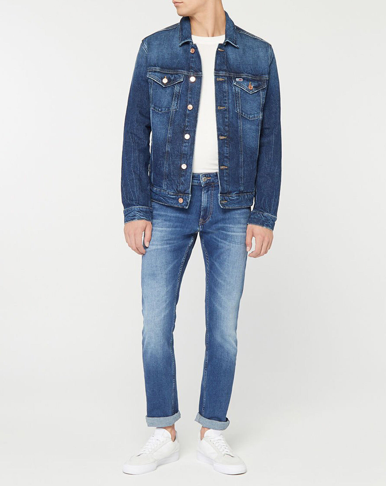 Tommy Jeans Veste en Jean Trucker Regular bleu foncé