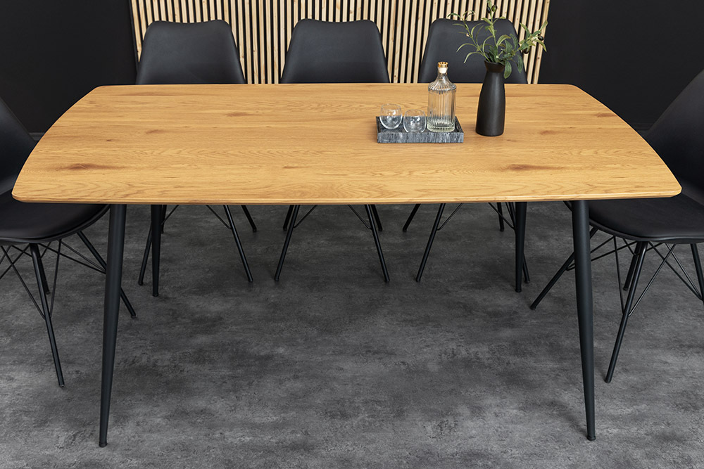 Industrial Esstisch APARTMENT 140cm natur Wildeiche schwarzes Metallgestell