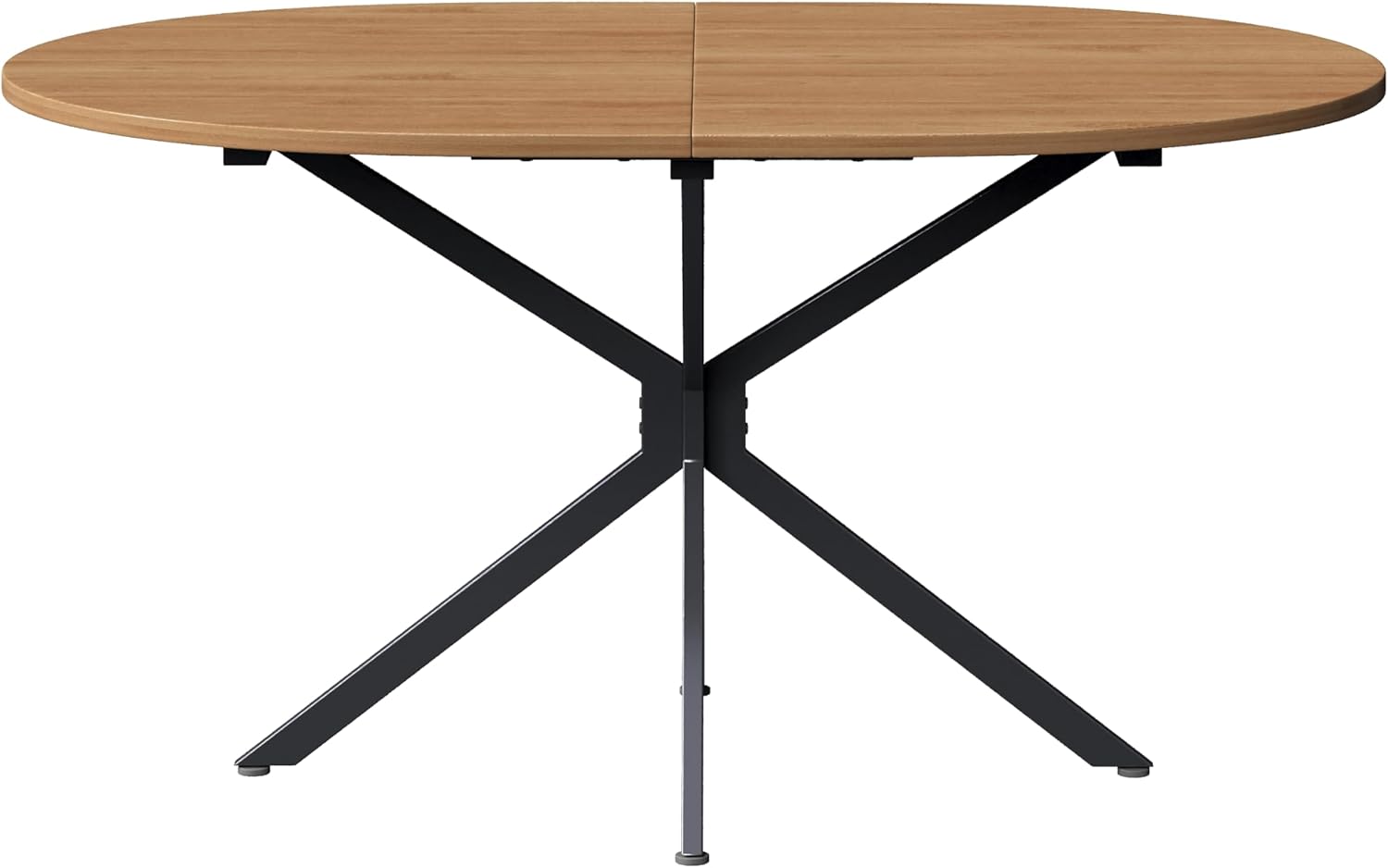Ovaler Esstisch 120x80x75 cm für 4-6 Personen Küchentisch mit Metallbeine Moderner Frühstückstisch für Esszimmer Wohnzimmer Couchtisch Holz + Schwarz