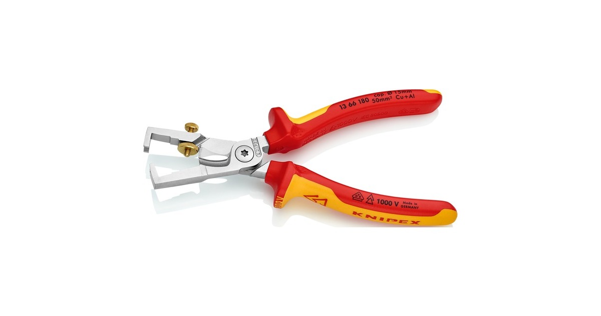 KNIPEXStriptang StriX 13 66 180 VDE  (Rood/geel, Lengte 180mm, met kartelschroef)