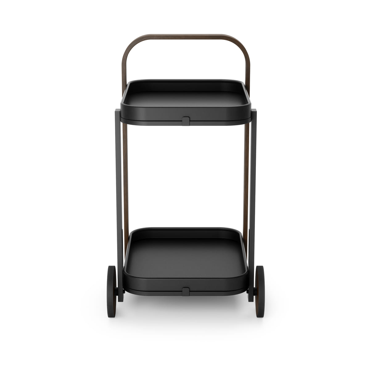Trolley Bellwood bar en serveerwagen zwart/walnoot