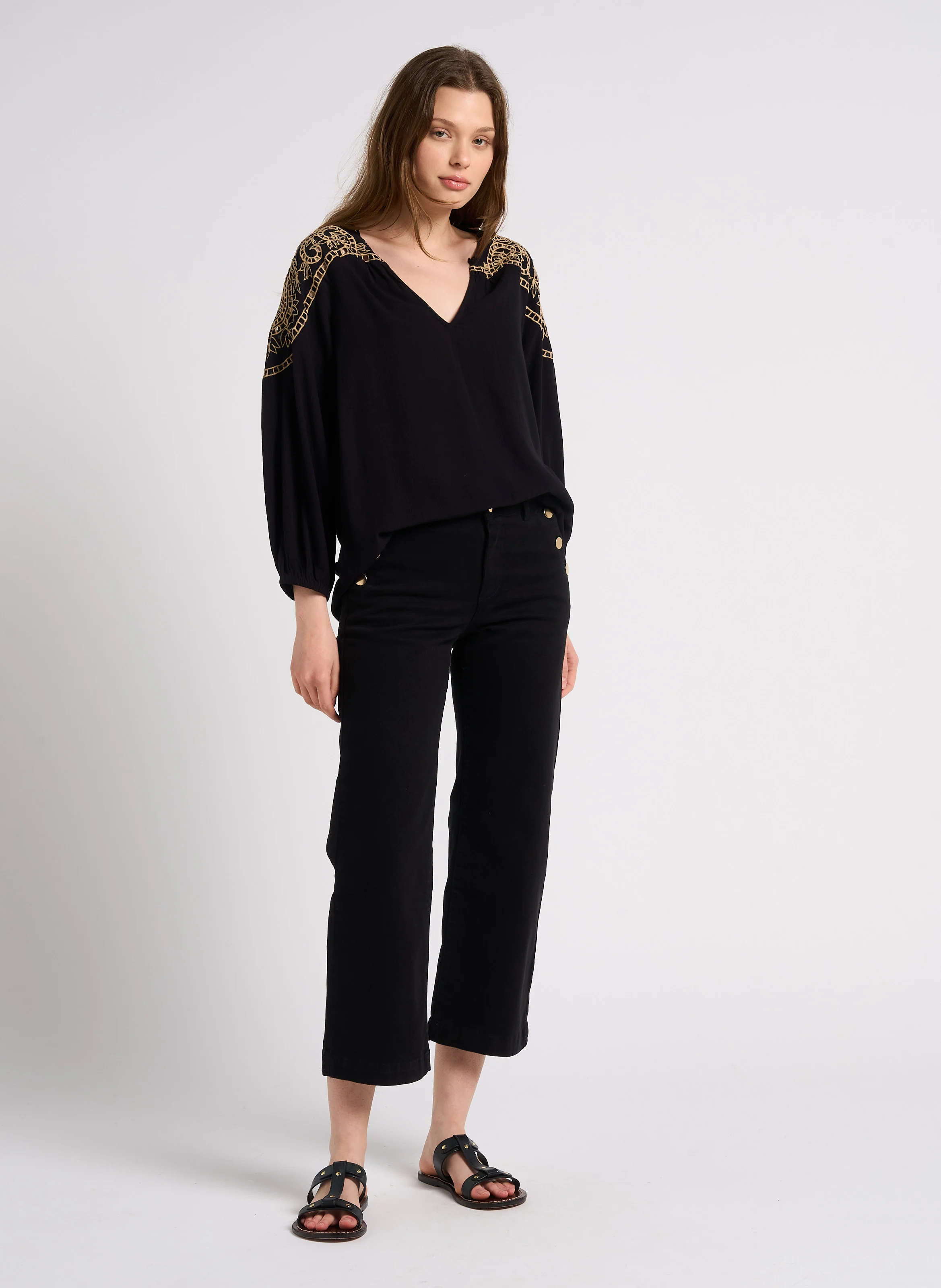 MOSS - Jean droit en coton stretch| Noir
