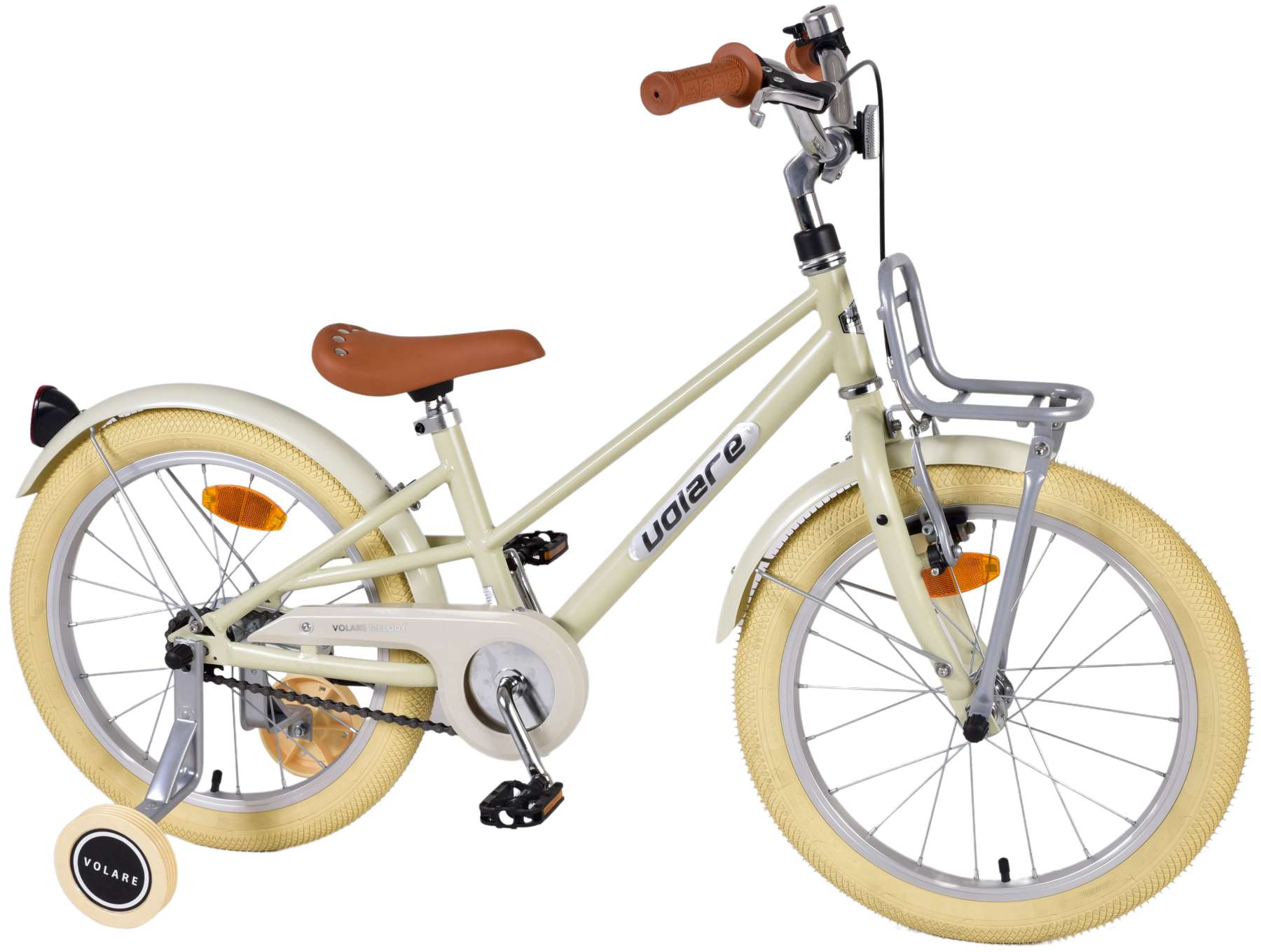 TPFSports Melody Kinderfahrrad - Mädchen - 18 Zoll - 2 Handbremsen - Beige