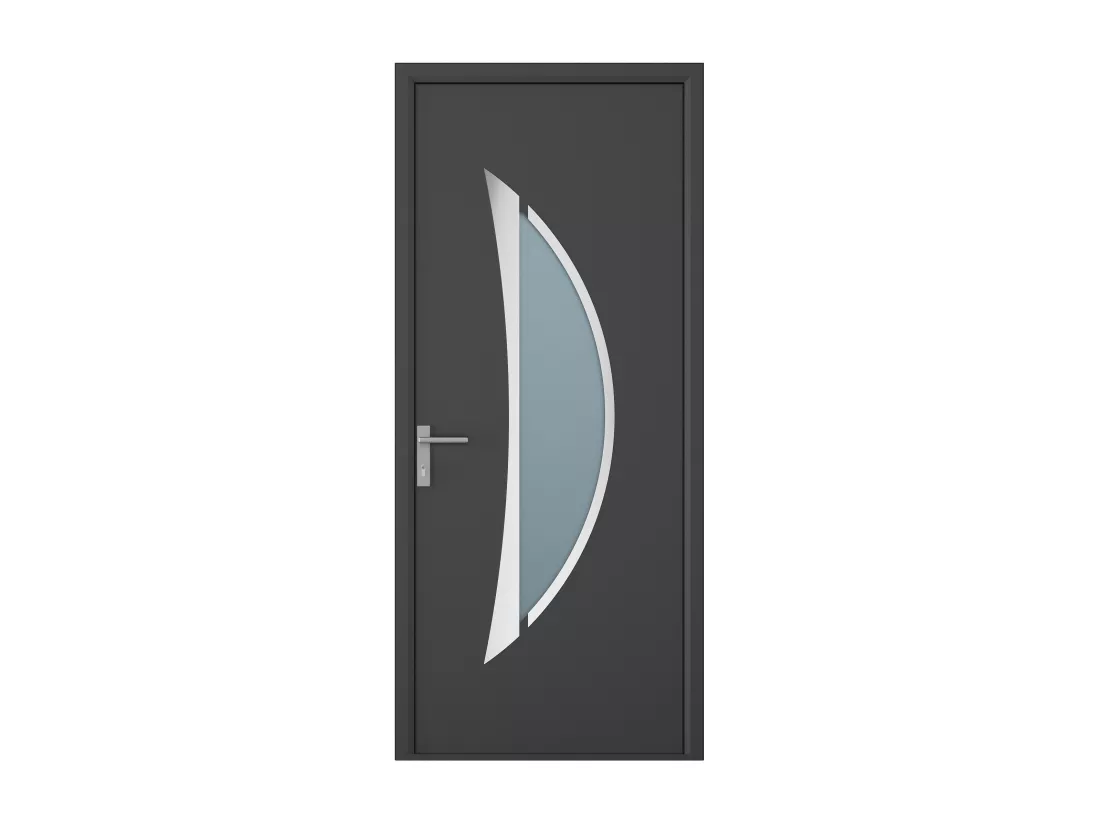 Porte d'entrée en aluminium H218 x L96 cm anthracite - poussant droit - DATELO