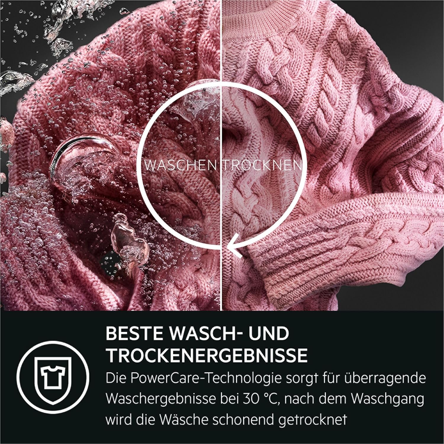 AEG Einbauwaschtrockner, 8 kg Waschen, 4 kg Trocknen, PowerCare – Faserschonendes Waschen und Trocknen bei Niedrigtemperatur, energiesparend, Dampf-Programm - Weinger Bügeln, 1600 U/min, LWR8WI7680