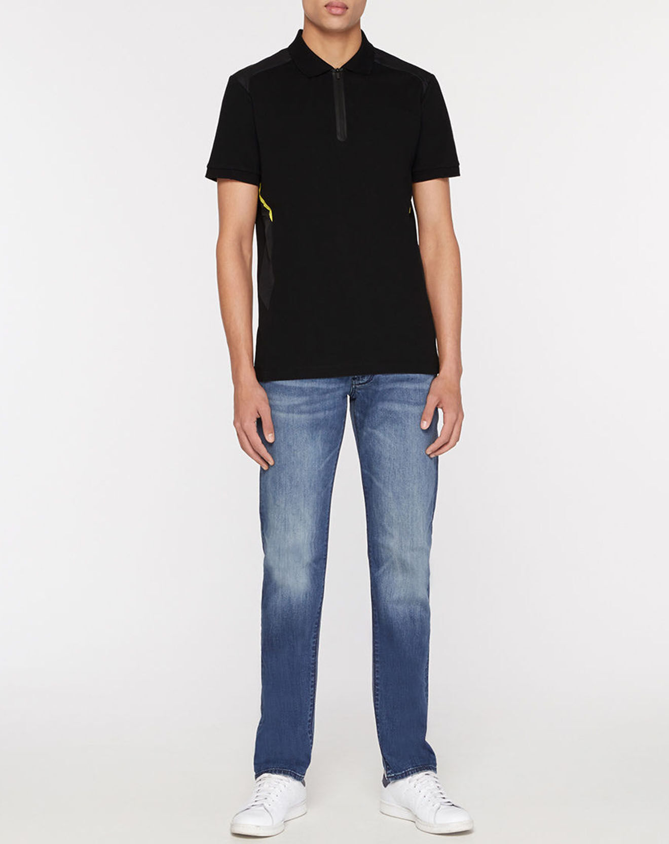 Hackett London Polo Slim Fit zippé Aston Martin Racing body bisoter noir