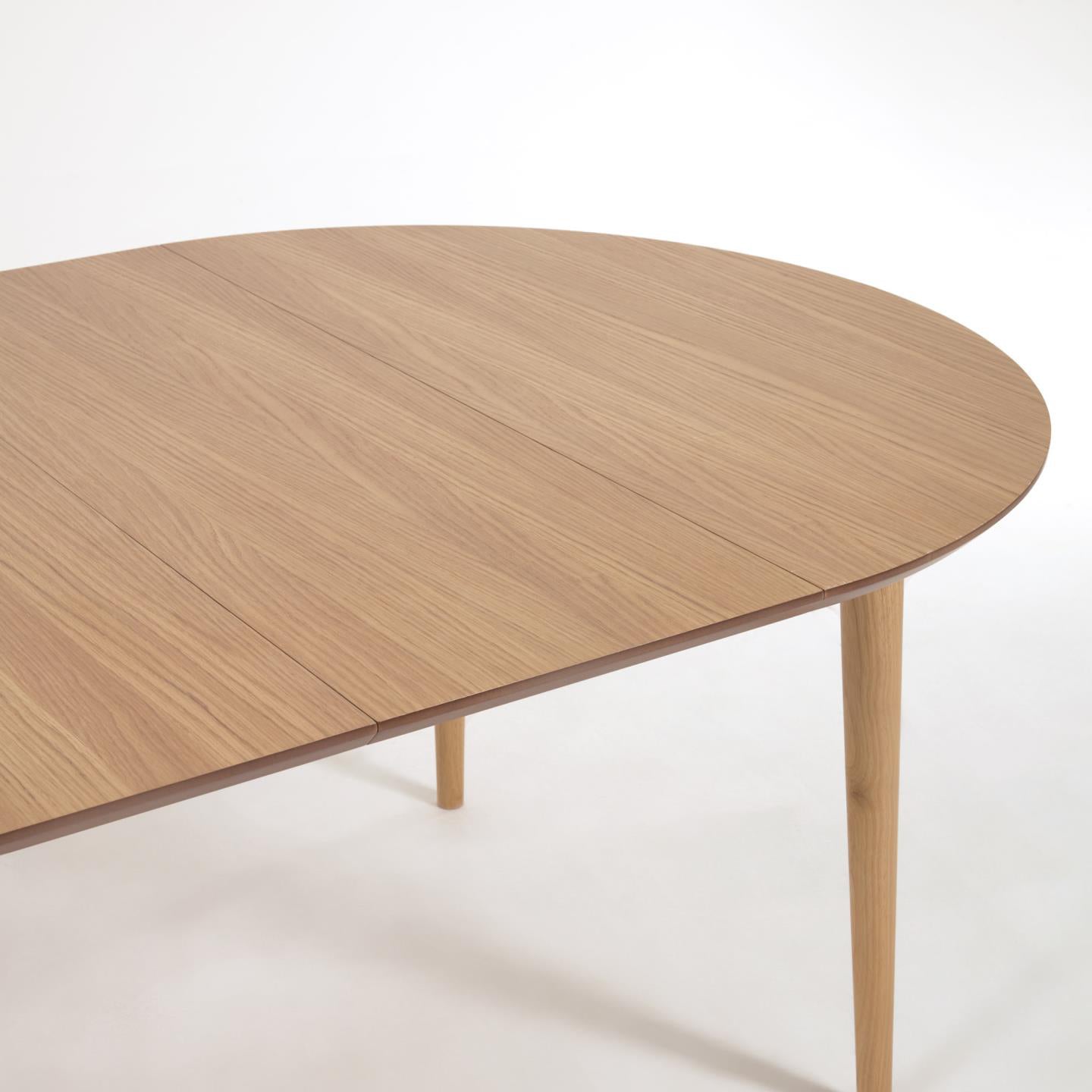 Kave Home Oqui Eettafel Uitschuifbaar Ovaal - 160/260 x 100 cm - Eiken