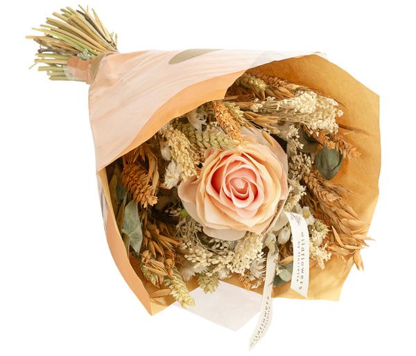Trockenblumenbouquet Seidenglanz Peach