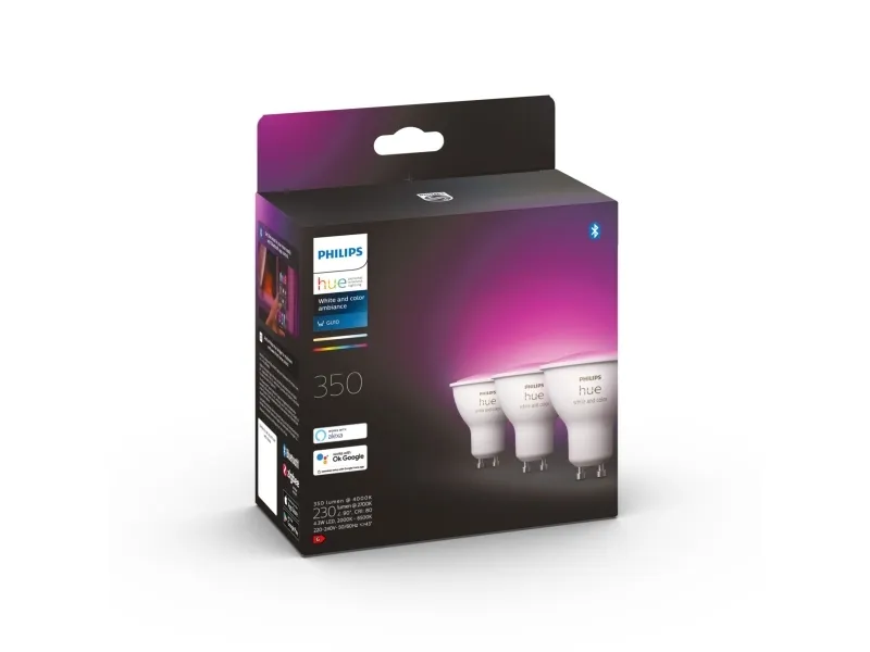 Philips Hue White and Color Ambiance - GU10 pærer - 3-pak
