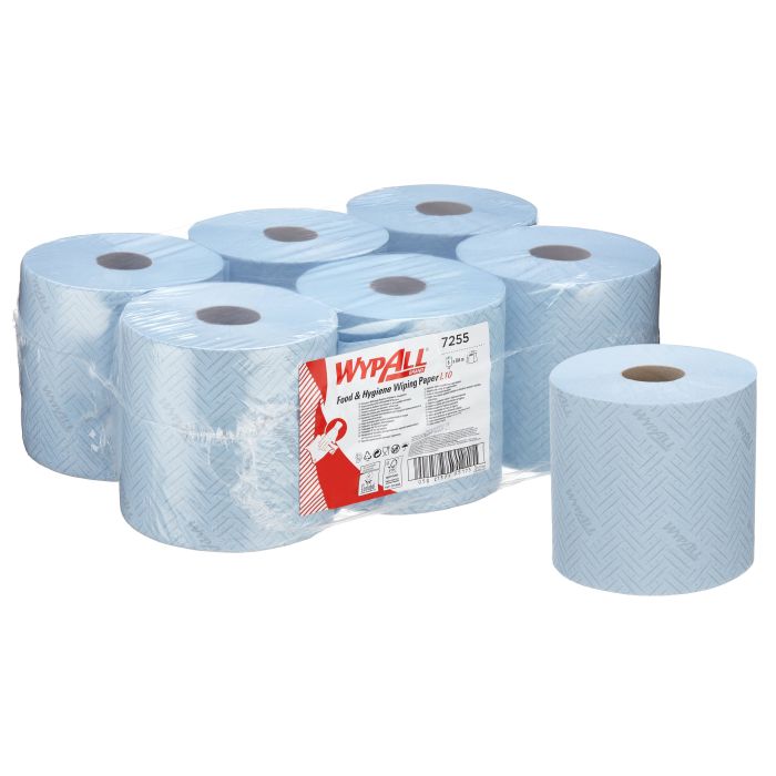 WypAll 7255 6rollen L10 poetsdoek op rol 1-laags blauw (7255)