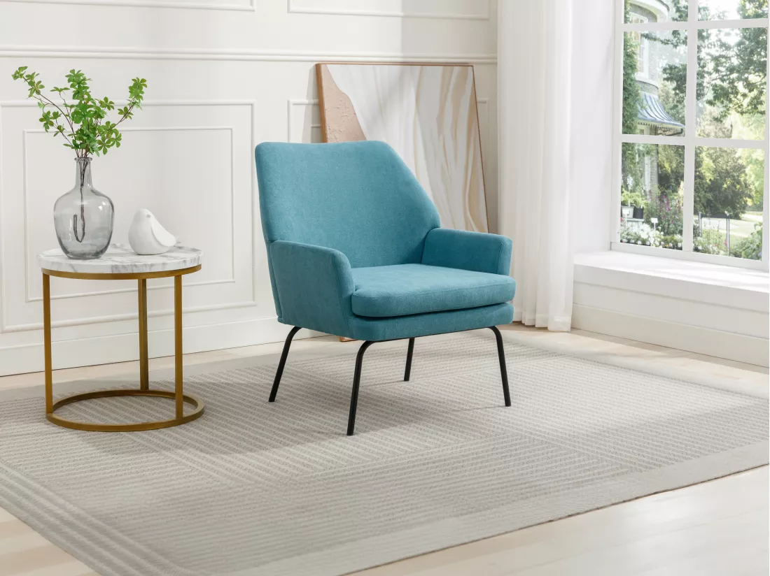 Fauteuil en tissu bleu PALMARELO