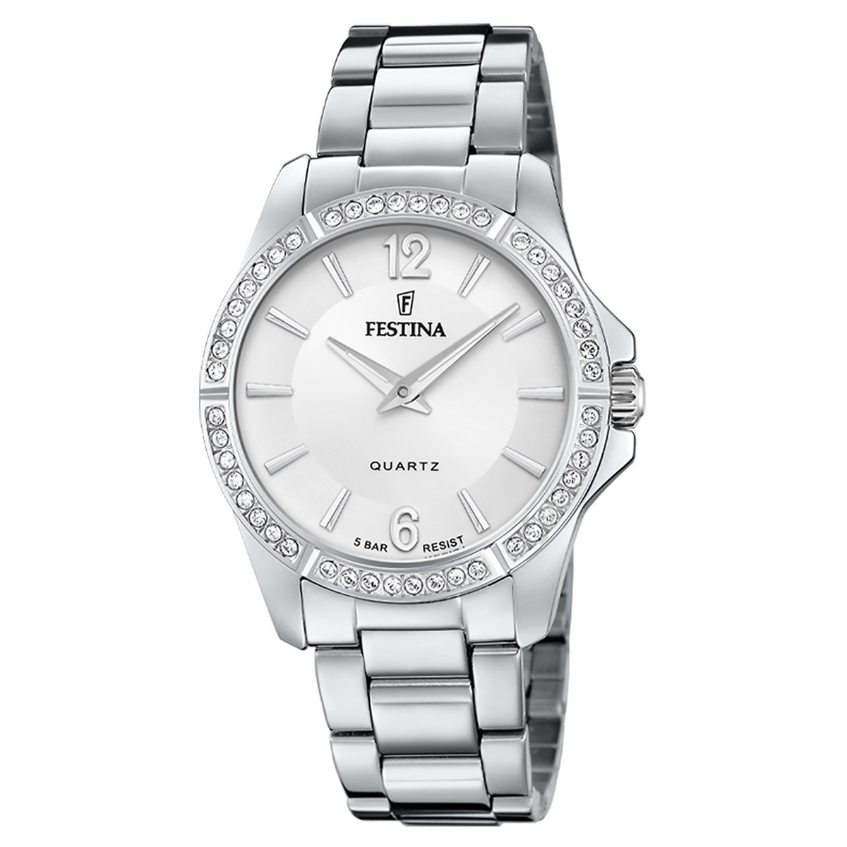 Montre femme Festina acier lunette strasscollection mademoiselle