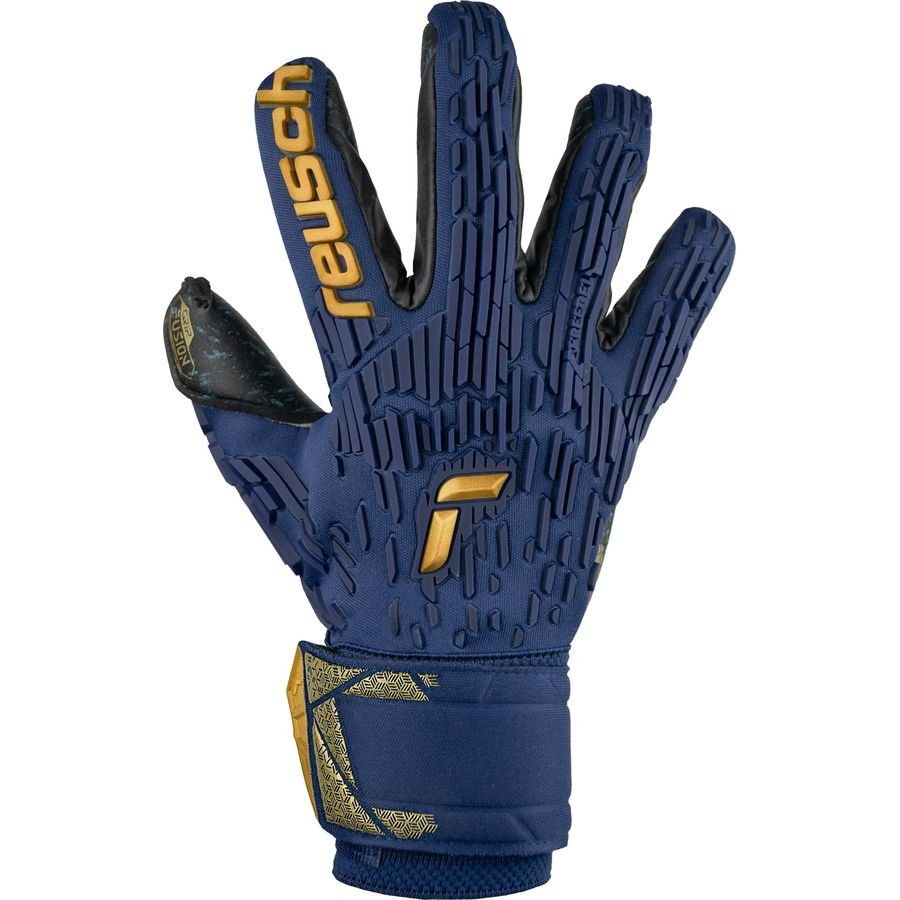 Reusch Gants de Gardien Attrakt FreeGel Fusion Goaliator Night Spark - Bleu/Doré/Noir