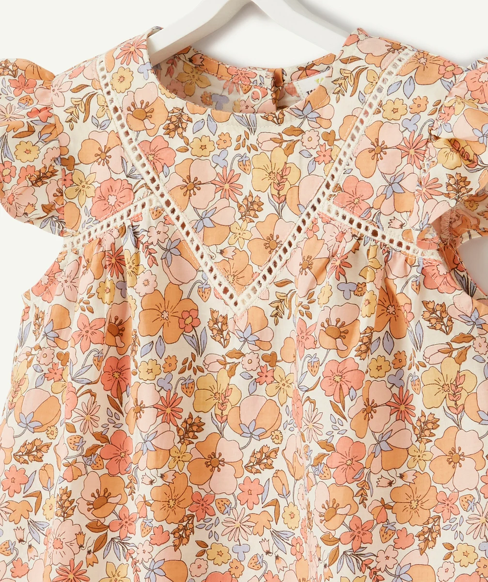 BLOUSE BÉBÉ FILLE EN COTON ET IMPRIMÉE FLEURI