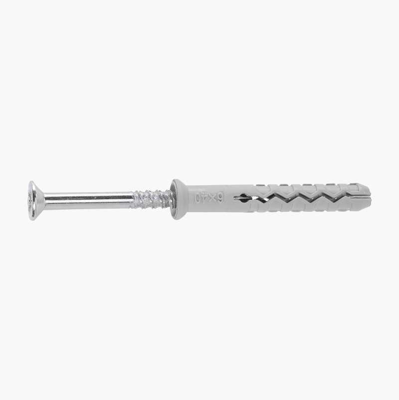 Spikerplugg, 6 x 40 mm, 40 stk.