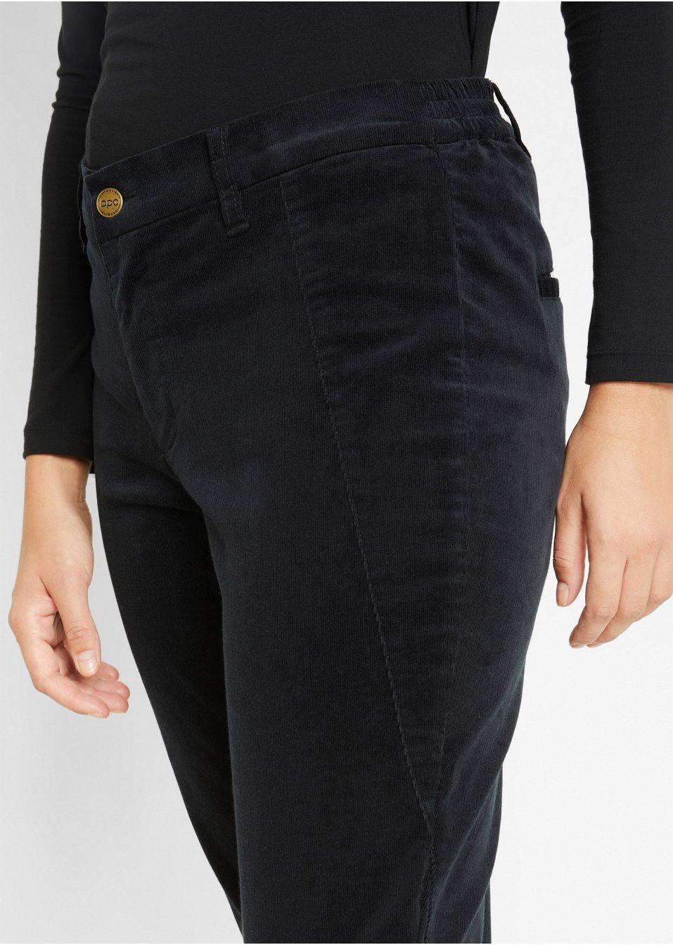 Pantalon velours côtelé extensible à taille confortable