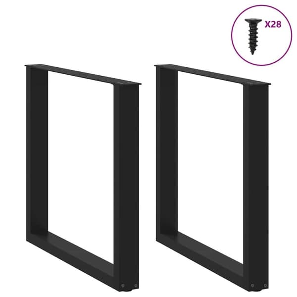 vidaXL Spisebordben U-formet 2 stk svart 80x(72-73) cm stål