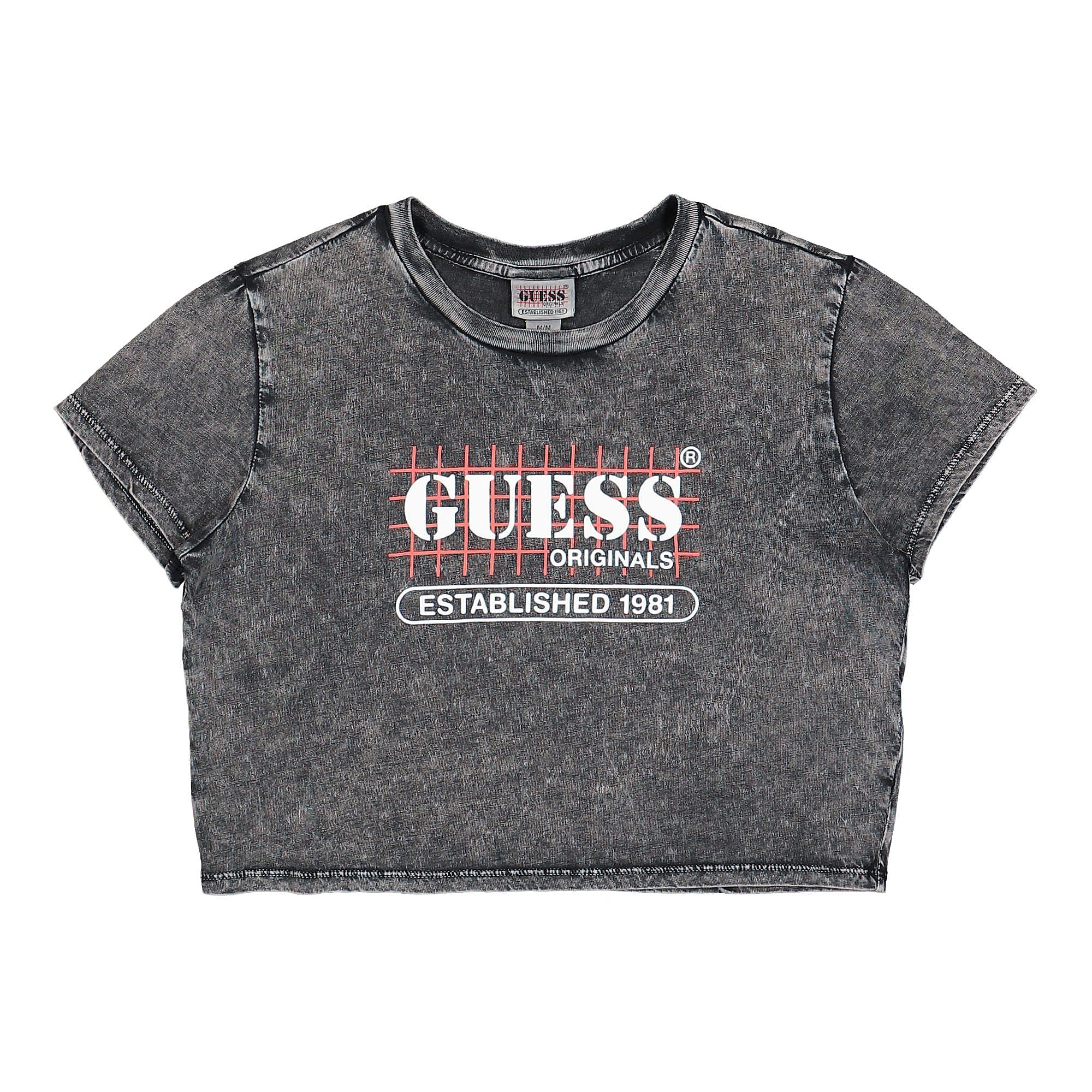 GUESS Originals<br>Wmns Go Raelyn Grid Crop Baby Tee