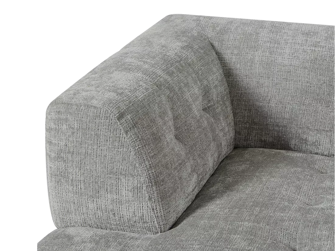 Canapé d'angle gauche en tissu texturé gris NOSAVO