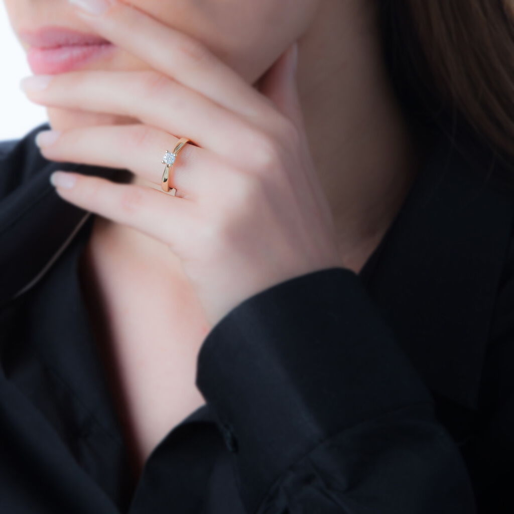 Bague Solitaire Collection Grace Or Rose Diamant