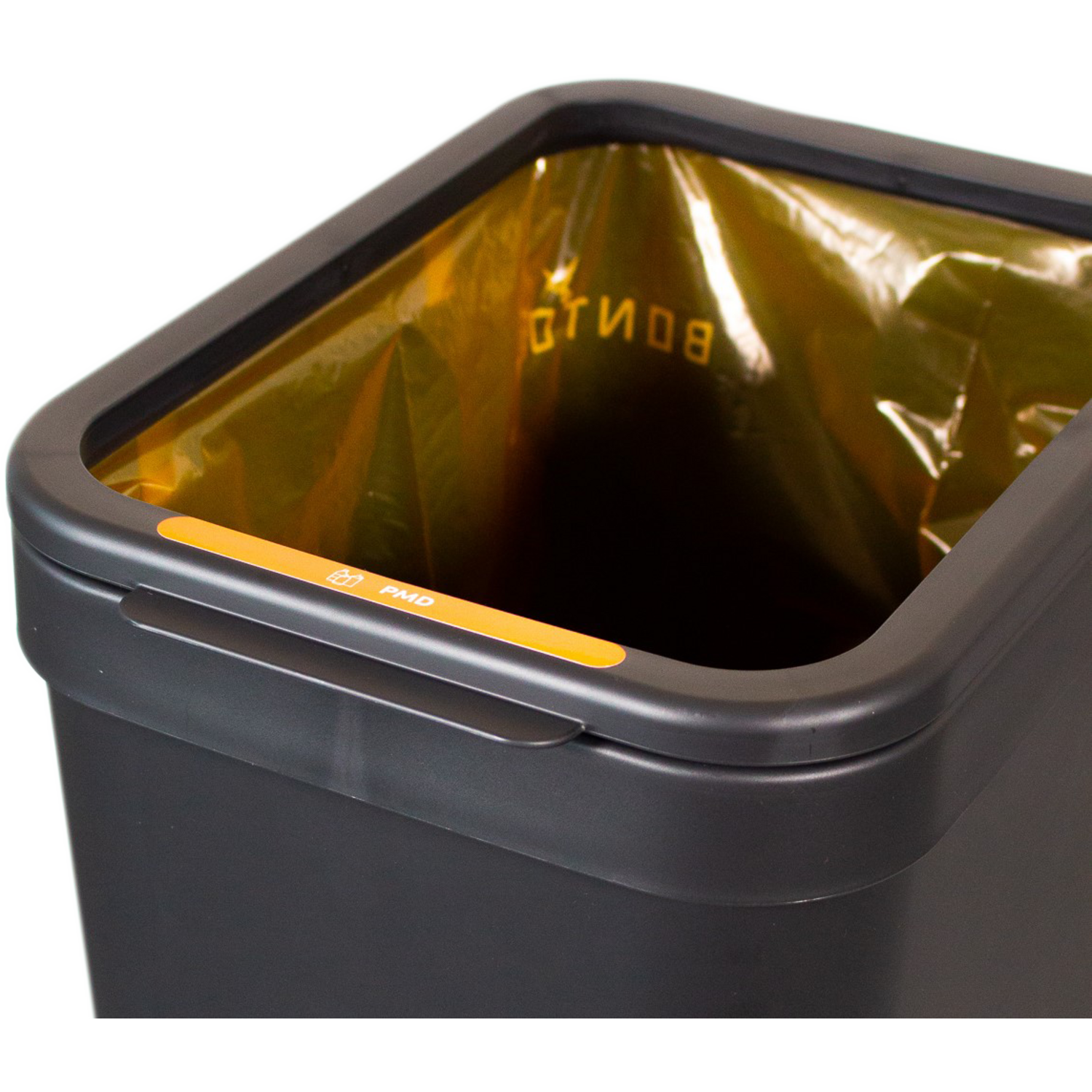 Bonton Circubin, Afvalbak, Open deksel, gerecycled PP, 40l, 76x30x41cm, zwart