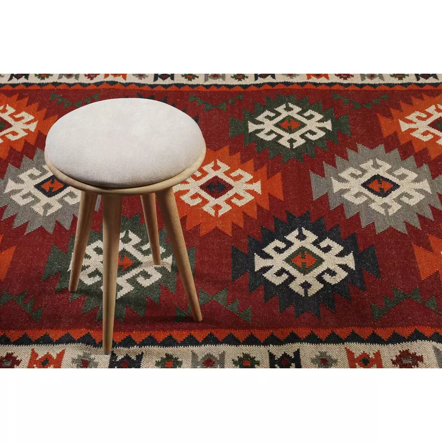 Green Looop Handweb-Teppich Blancard rot