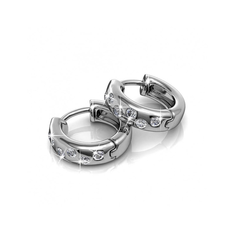 Boucles d'oreilles Joy - Argenté et Cristal