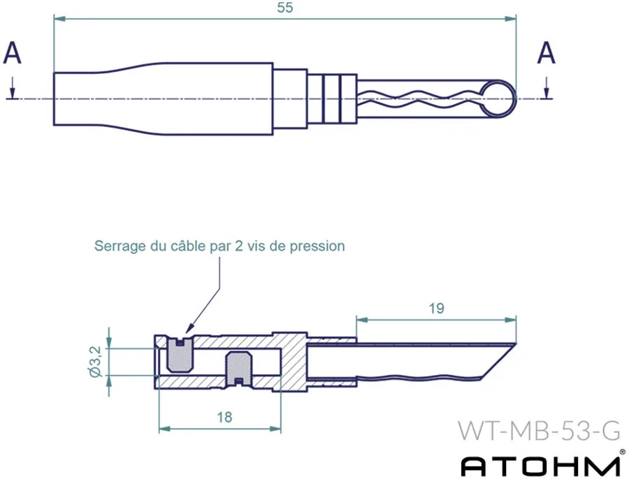 Atohm WT-MB53-G (la paire) Fiches bananes et fourches