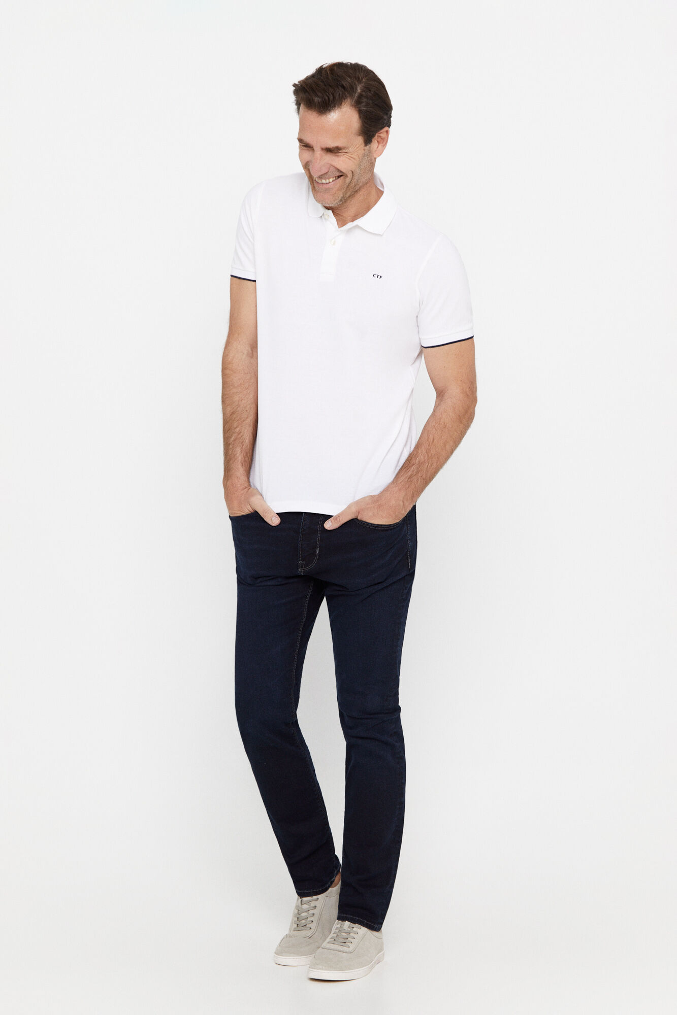 Camisa polo básica - branca