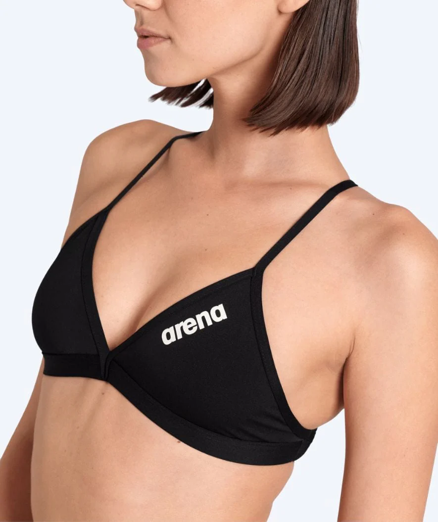 Arena bikini overdel til damer - Solid Tie Back - Sort