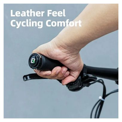 Paire de poignées de vélo en microfibre et cuir