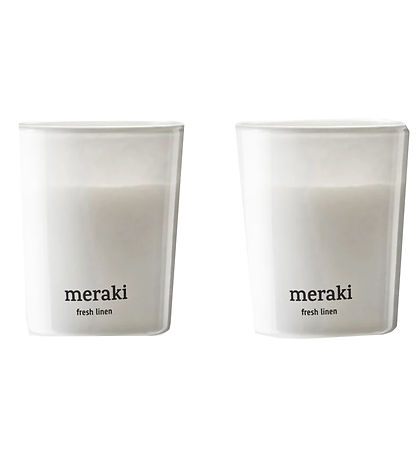 Meraki Duftlys - 2-pak -  2x60g - Fresh Linen