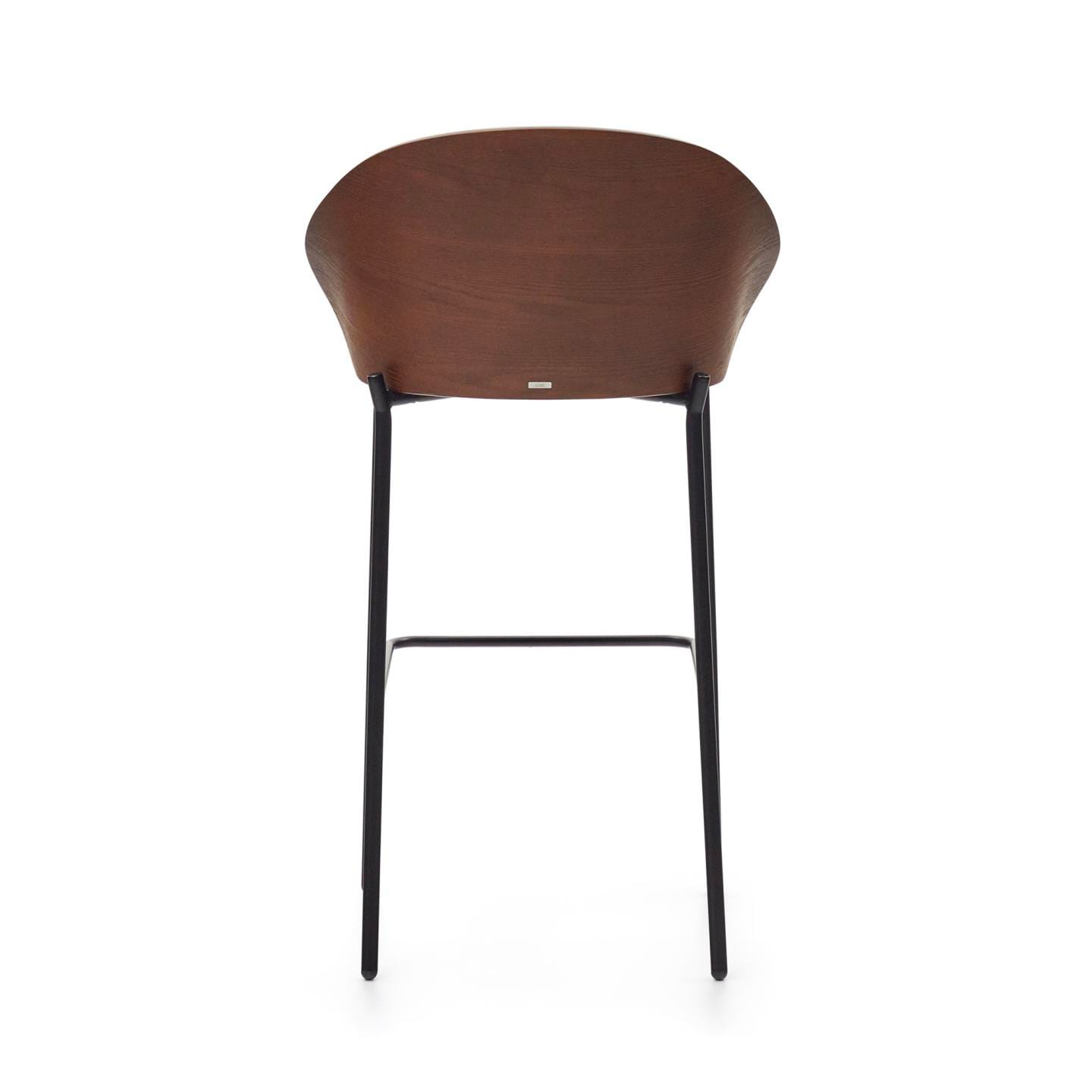 Kave Home Barhocker EAMY Chenille braun/Metall schwarz