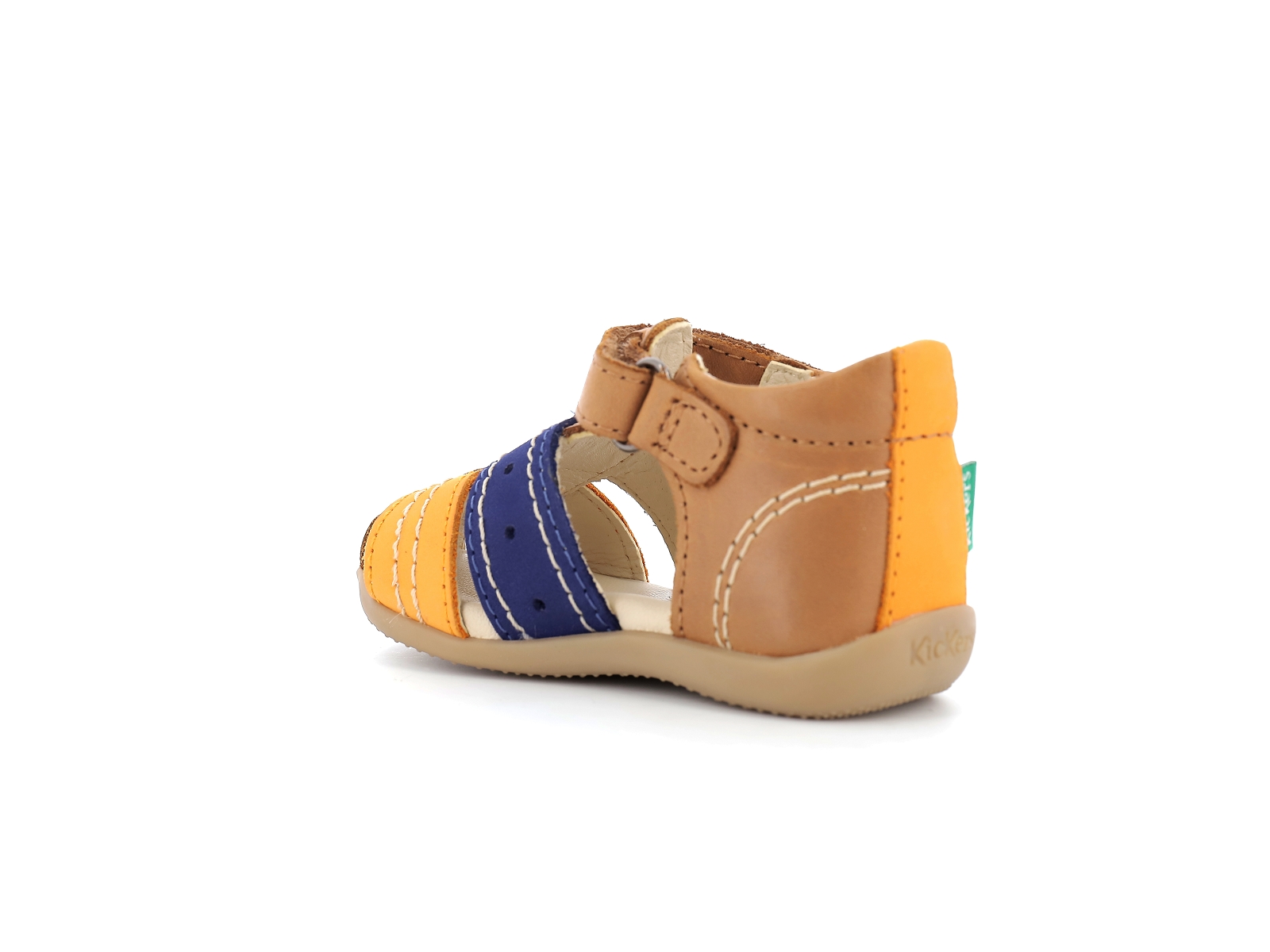 Kickers-BIGBAZAR 2 Cuir Marron-Orange