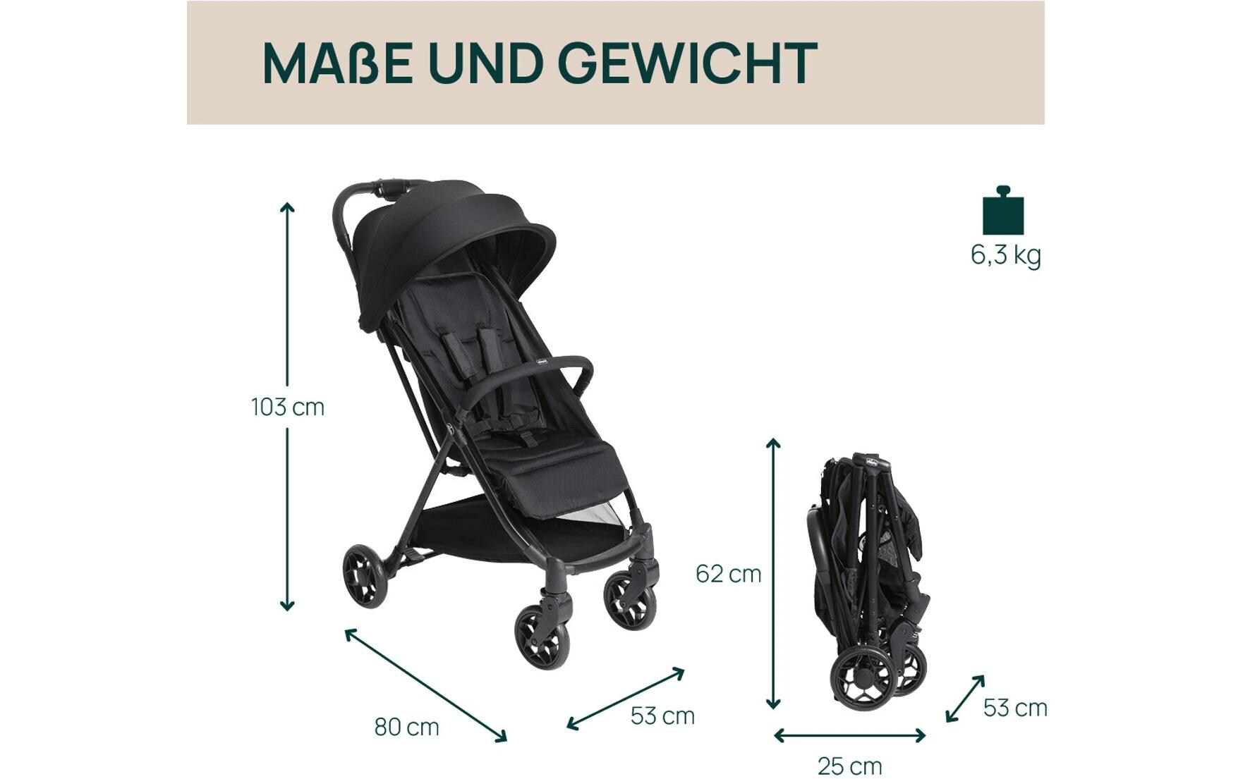 Buggy Urbino Black<br>Sportwagen für Kinder ab Geburt bis 22 kg