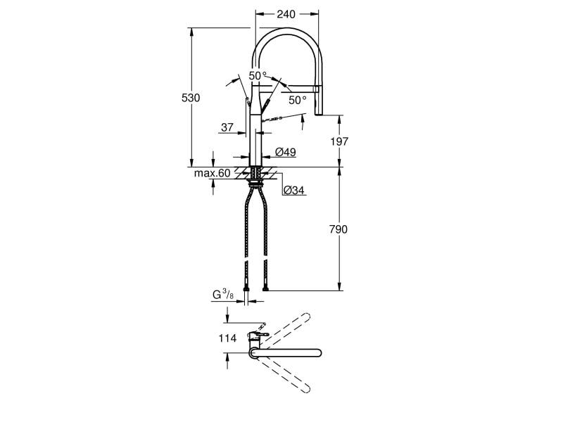 GROHE Küchenarmatur Essence Chrom Essence Einhand Spültischbatterie