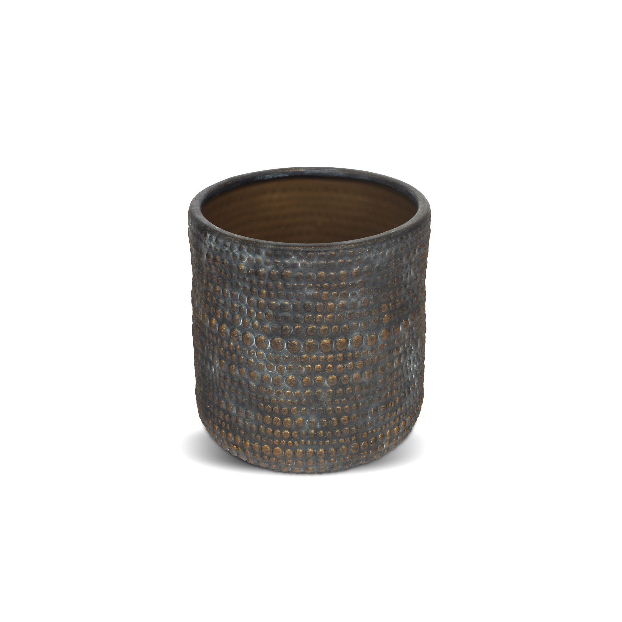Keramik-Pflanztopf 'Selda', schwarz-gold, Ø 14 cm, H 14 cm günstig bestellen