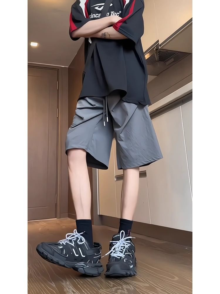 Posive - Effen shorts met trekkoord in de taille