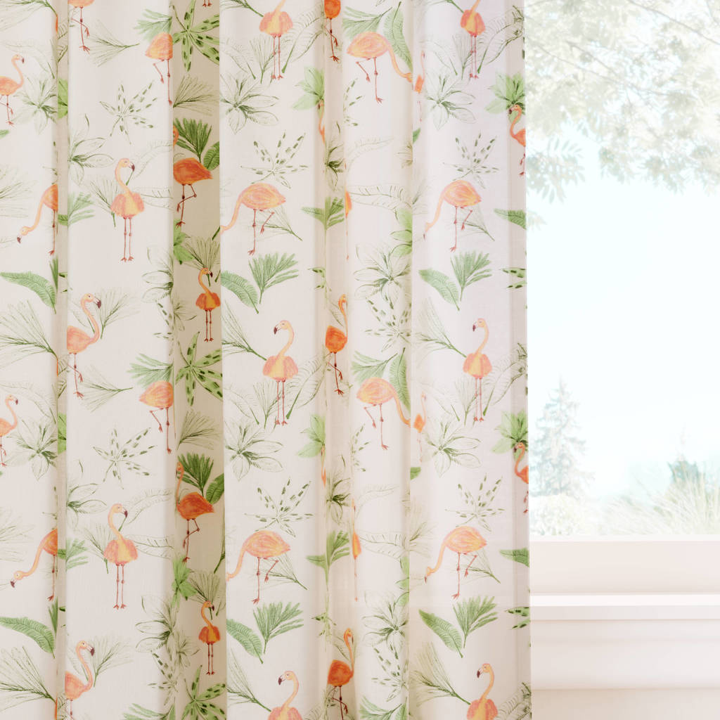inbetween gordijn kant en klaar gordijn Fun Flamingo (set van 2) (140 x 250 cm)*